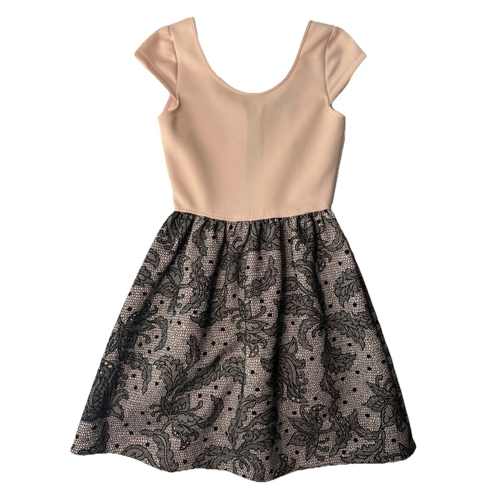 Rue21 Women's Lace Fit & Flare Dress Pink Black Size Small NWT